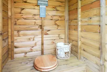 Roundhouse wooden yurt private compost toilet