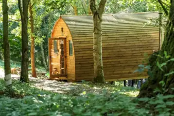 Glamping pod in the woodland