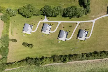 Aerial of the ensuite glamping pods