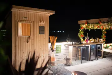 Bonnie's Retreat glamping pod outside area Bonnie's Retreat glamping pod outside area