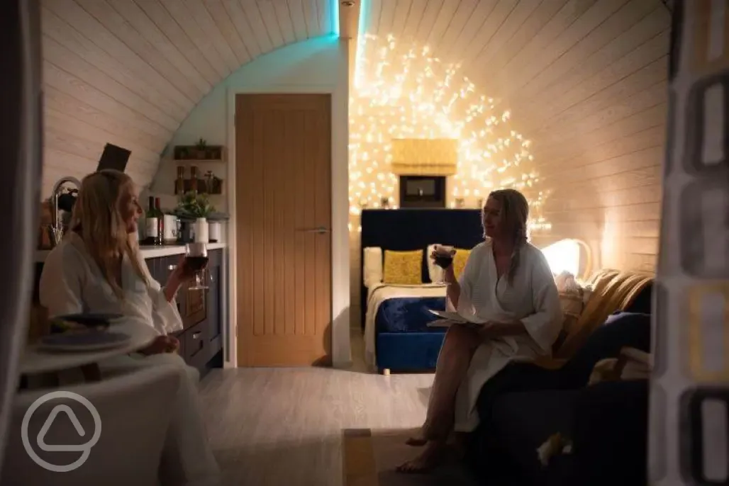 Glamping pod interior