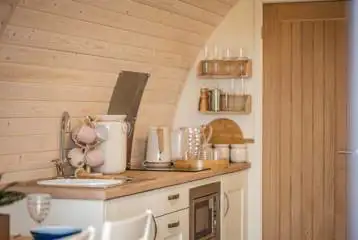 Glamping pod kitchenette Glamping pod kitchenette
