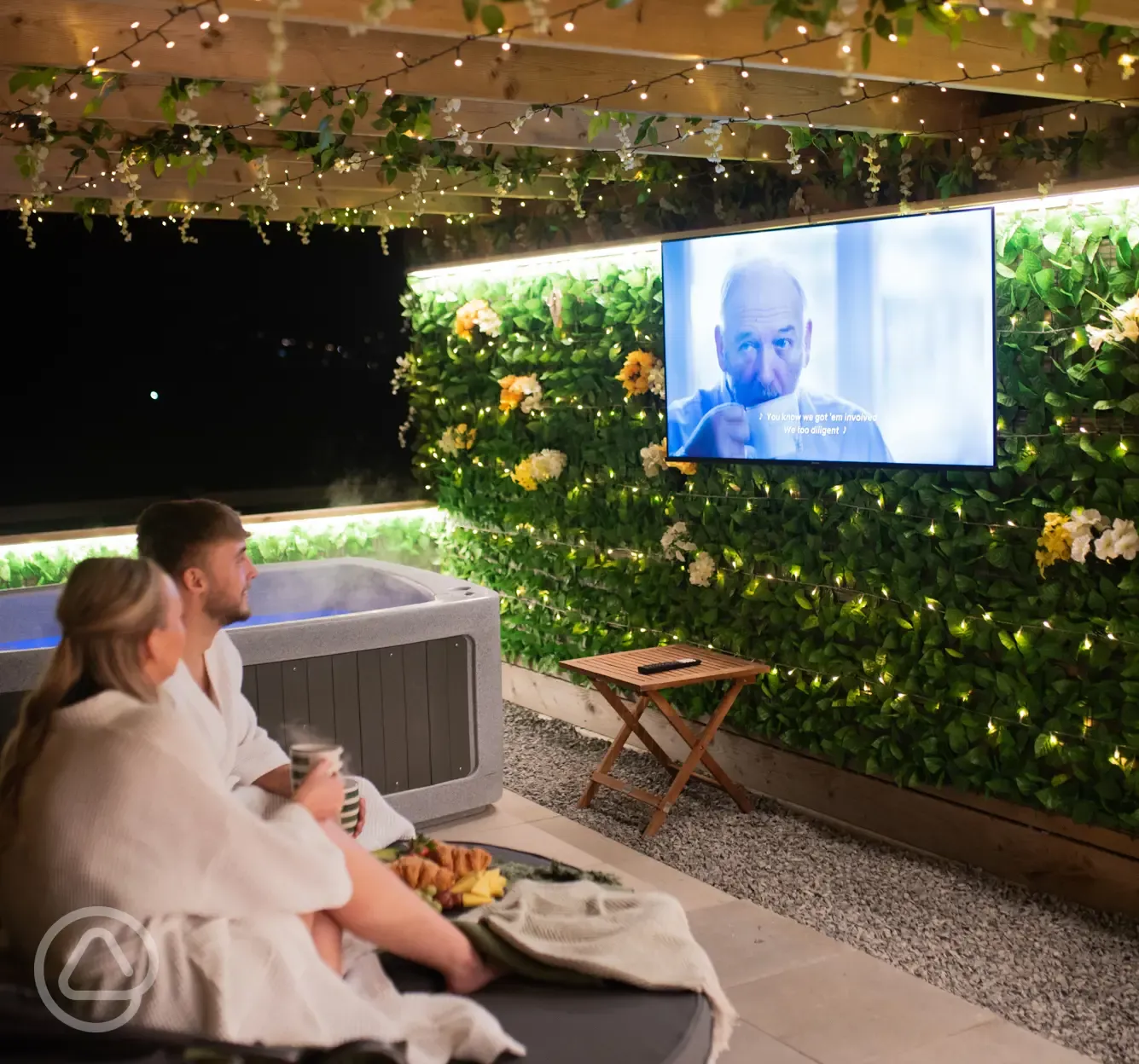 Glamping pod outdoor area