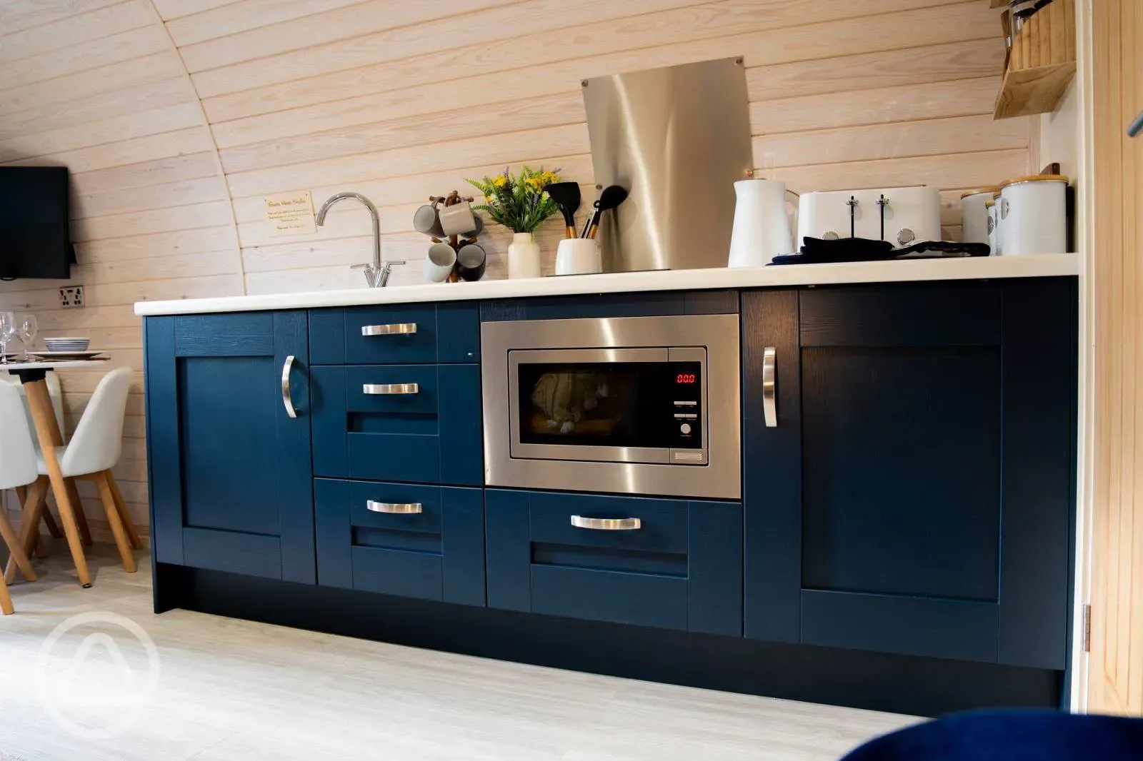 Glamping pod kitchenette