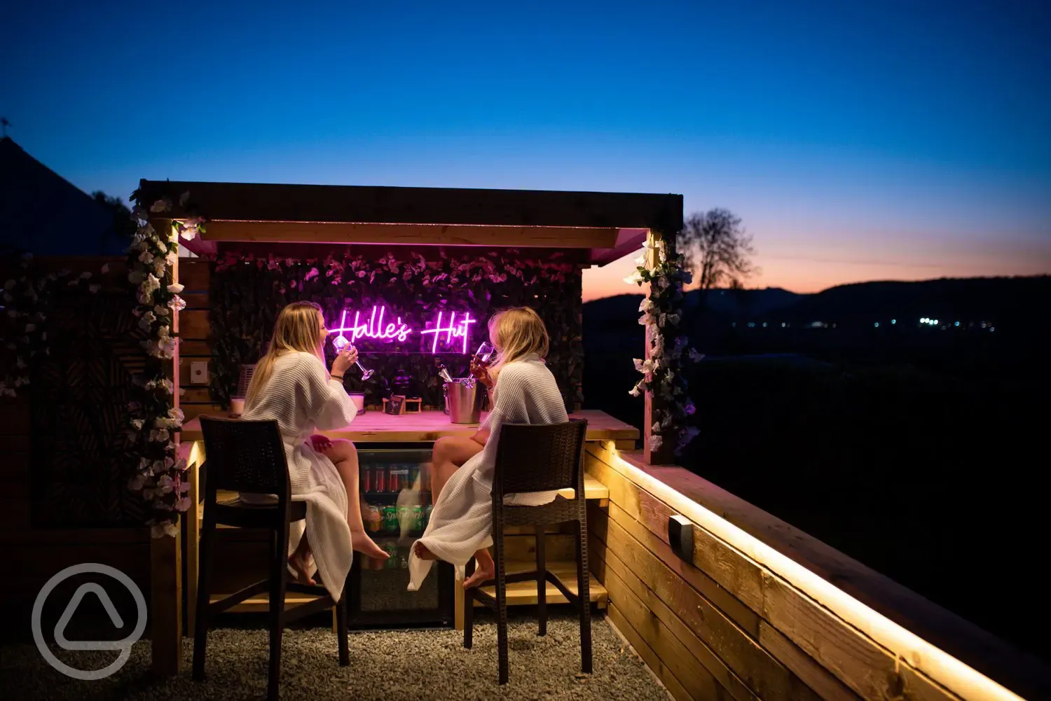Glamping pod private bar