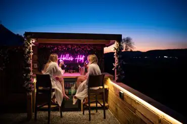 Glamping pod private bar