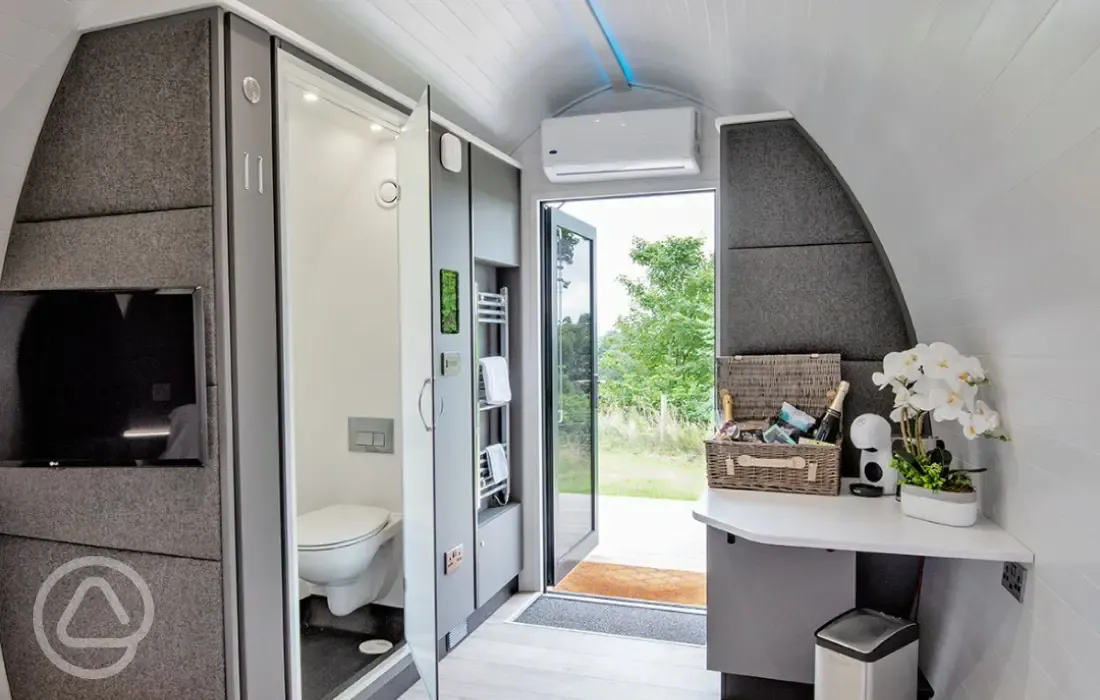 Glamping pod interior