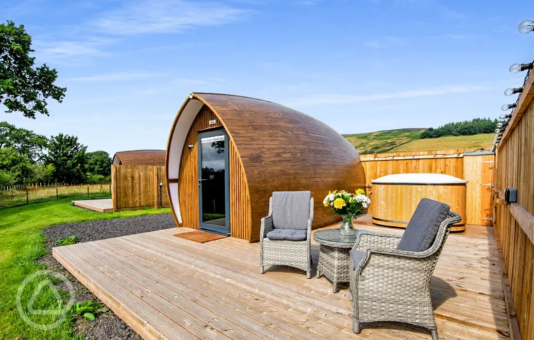 Glamping pods with hot tubs