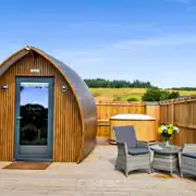 Ensuite glamping pod with a wood-fired hot tub at Peel Farm Ensuite glamping pod with a wood-fired hot tub at Peel Farm