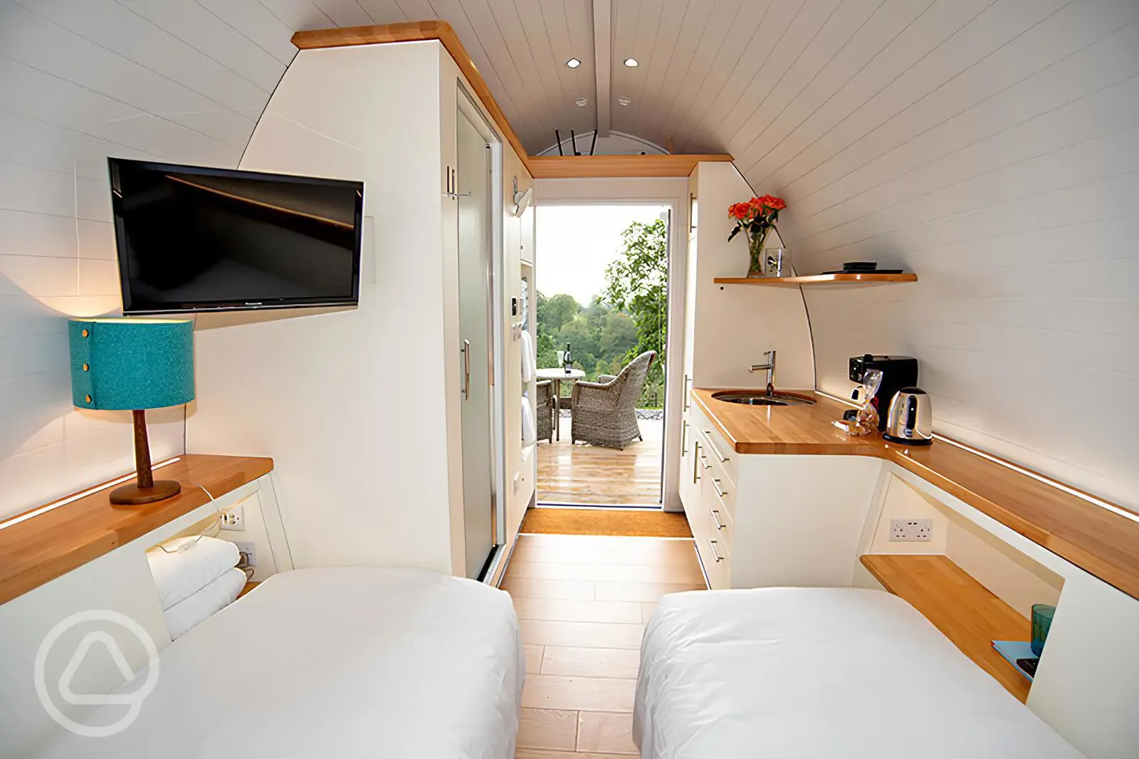 Glamping pod interior