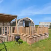 Overview of The Fox's Den at The Galloway Steading with an electric hot tub Overview of The Fox's Den at The Galloway Steading with an electric hot tub