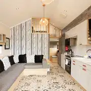 Glamping cabin interior