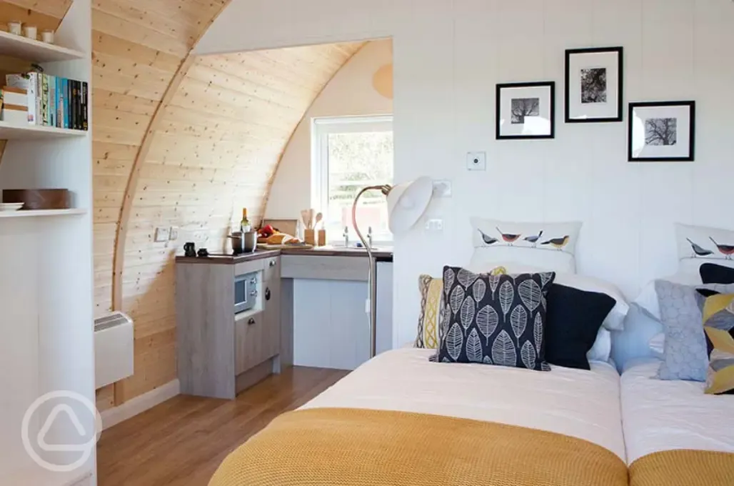 Glamping pod interior - universally accessible