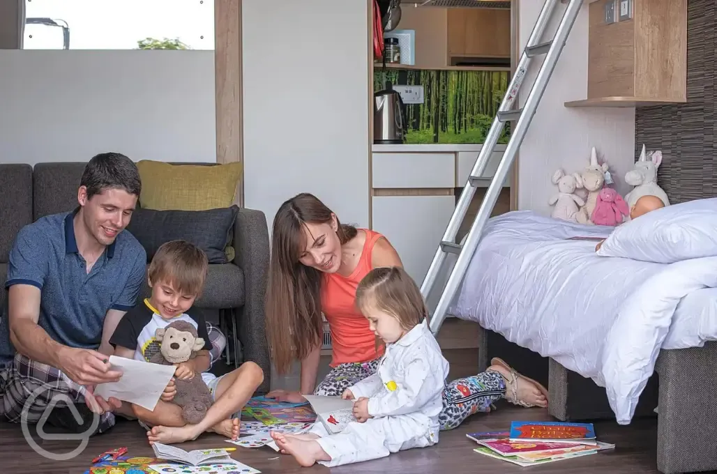 Glamping pod interior - family friendly