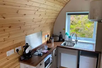 Glamping pod kitchen - universally accessible