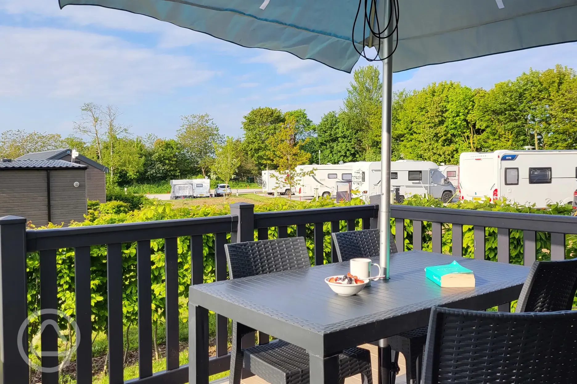 Glamping cabin decking