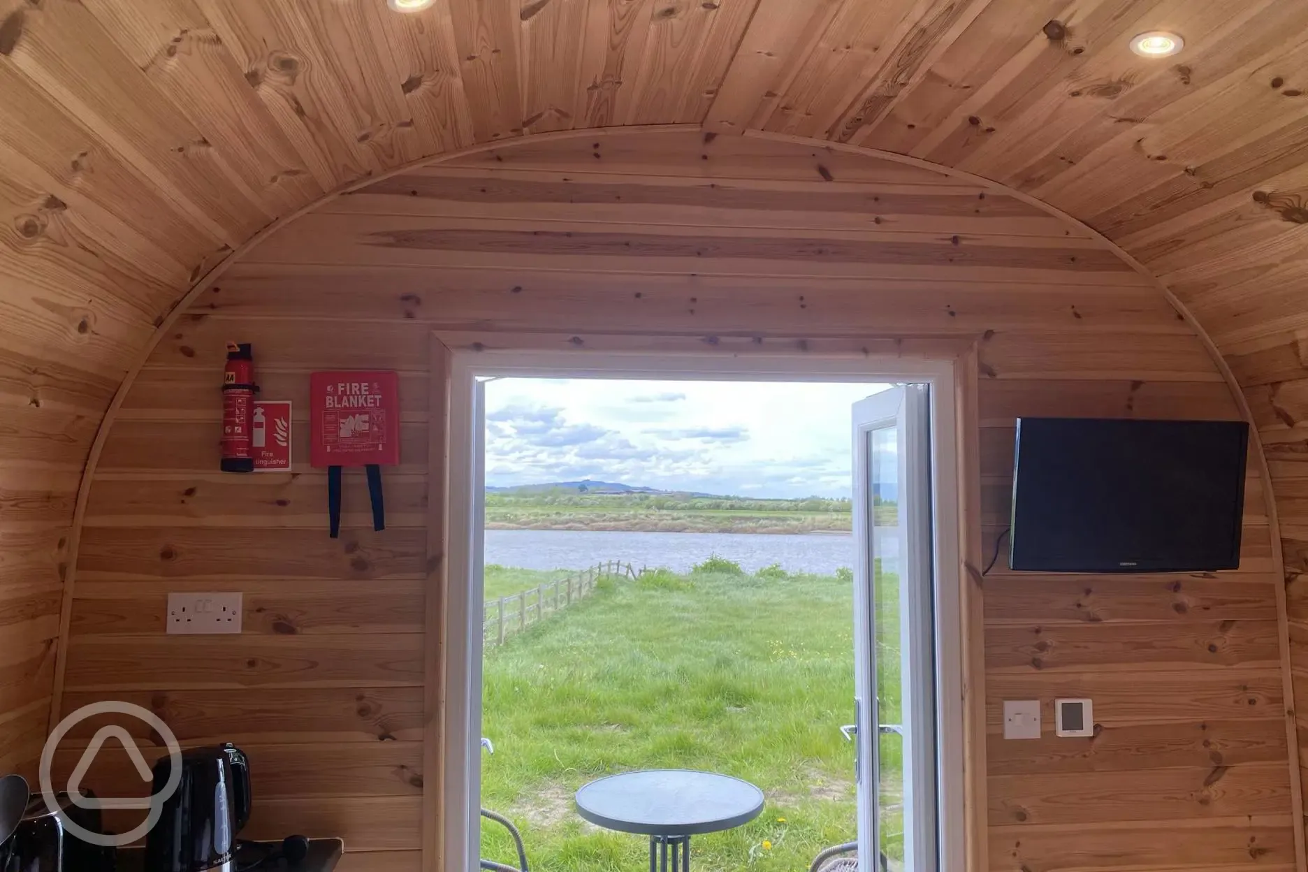 View of the River Severn from inside the pods