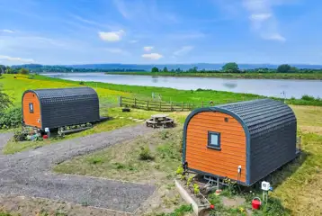 Pods overlooking the River Severn