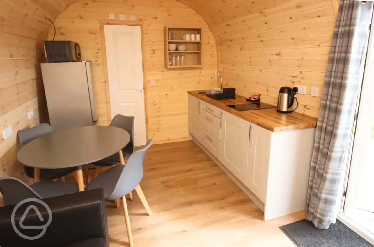 Glamping pod interior