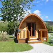 Silver glamping pod