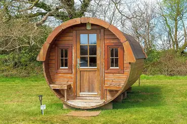 Barrel camping pod at Boscoppa Farm Glamping and Camping