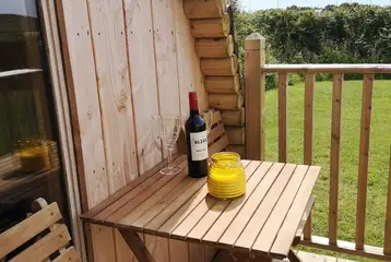 Outdoor table and chairs on the decking