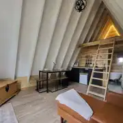 Glamping cabin interior