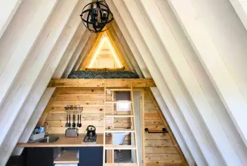 Glamping cabin interior Glamping cabin interior