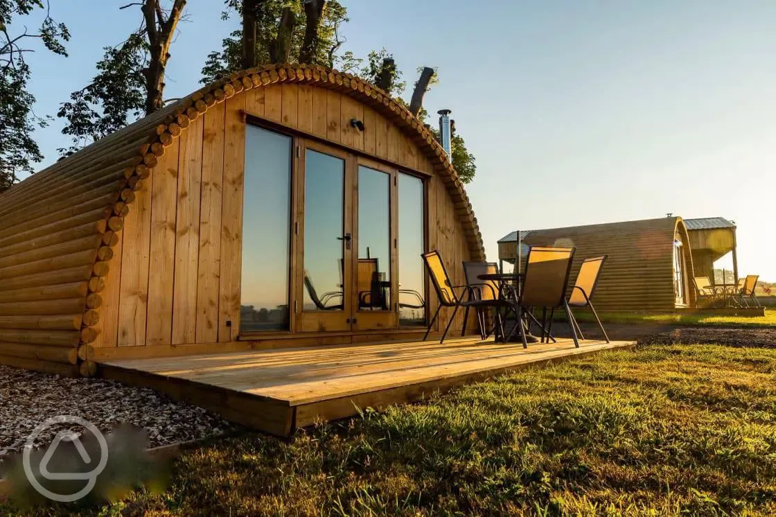 Y Glyd Glamping Pod seating area