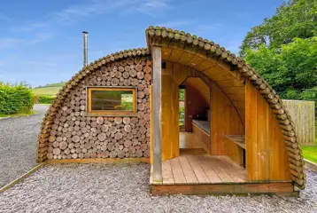 Glamping Pod with hot tub - rear porch Glamping Pod with hot tub - rear porch