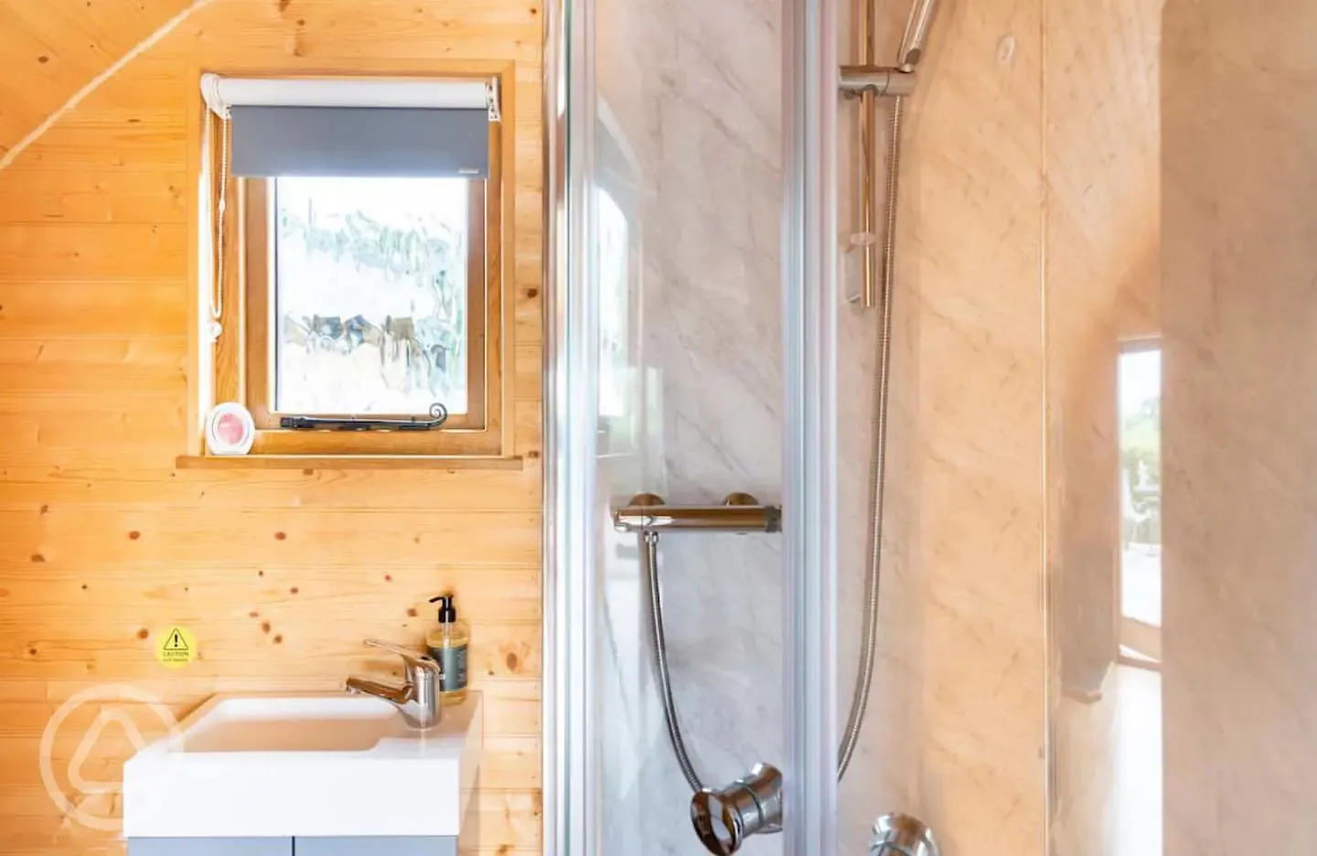 Glamping pod bathroom