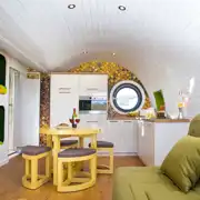 Queen glamping pod interior