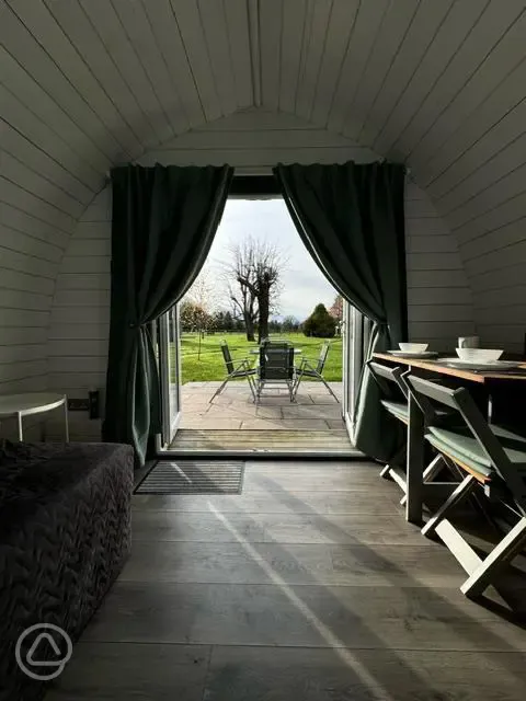 Ensuite glamping pod view