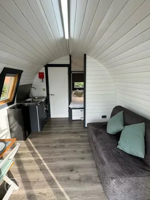 Ensuite glamping pod interior