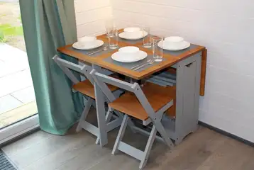 Dining area in the ensuite glamping pods