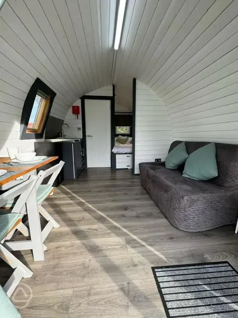 Ensuite glamping pod interior