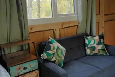 Glamping cabin sofa