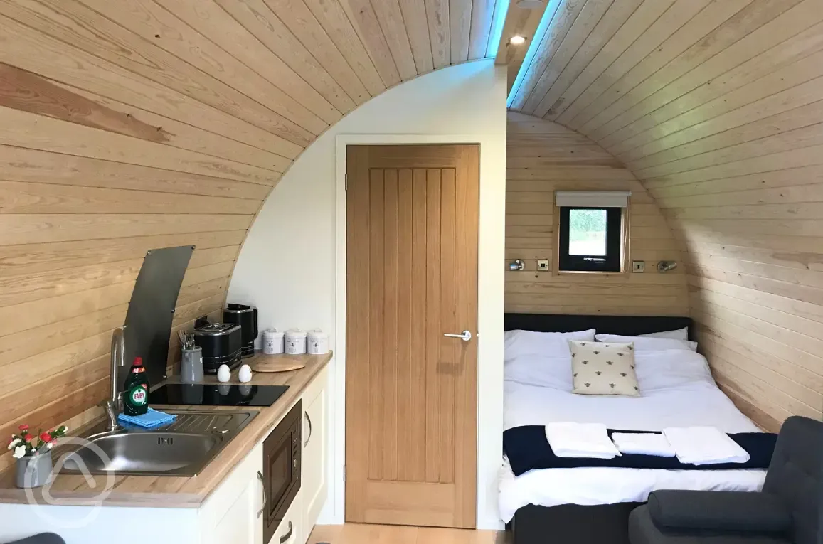 Glamping pod interior