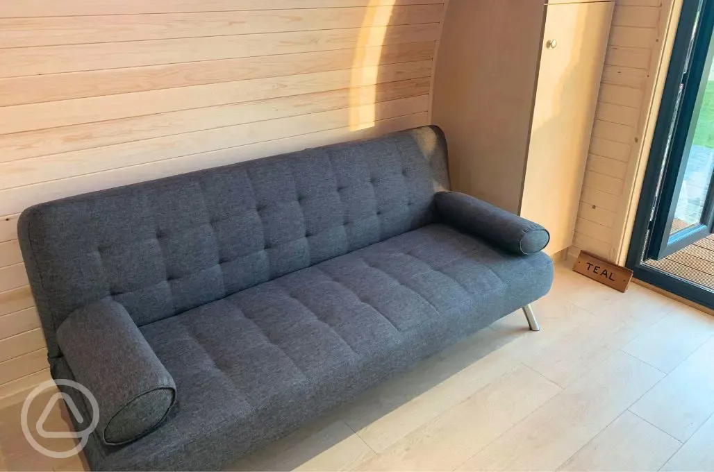 Glamping pod double sofa bed for kids