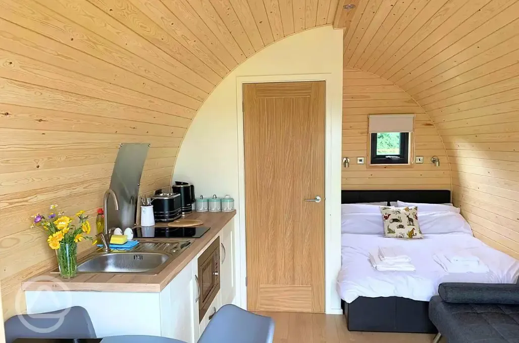 Glamping pod interior