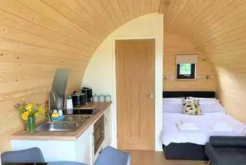 Glamping pod interior