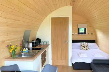 Glamping pod interior