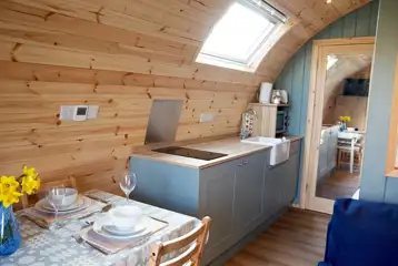Ensuite glamping pod interior Ensuite glamping pod interior