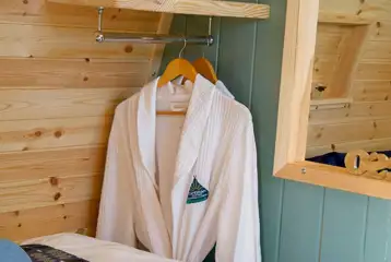 Robes provided in the glamping pods Robes provided in the glamping pods