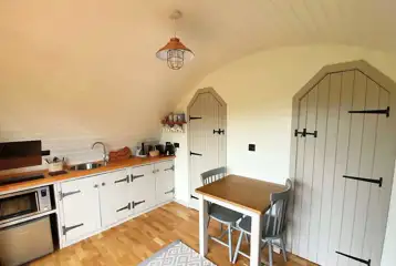 Towy glamping pod interior Towy glamping pod interior