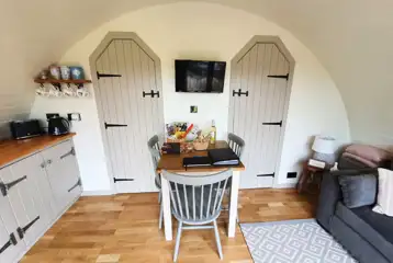 Towy glamping pod interior Towy glamping pod interior