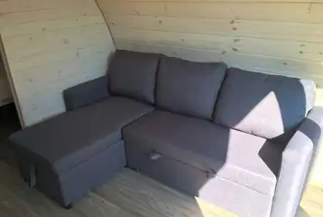 Ensuite glamping pod double sofa bed