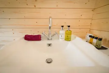 Glamping pod ensuite sink Glamping pod ensuite sink