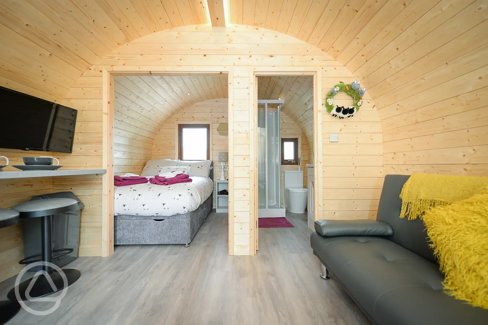 Glamping pod interior