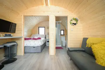 Glamping pod interior Glamping pod interior